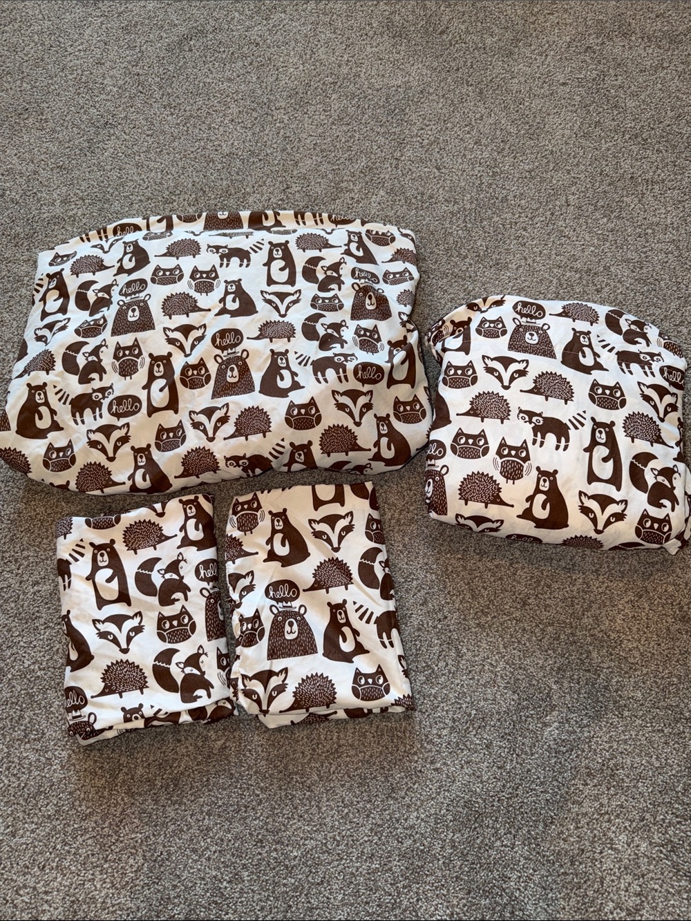 Pillowfort Brown and White Woodland Animal Bedding Set FULL size